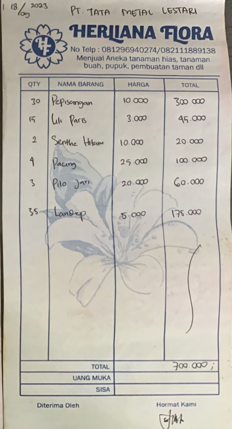 TML - Penyediaan tanaman untuk penghijauan pabrik oleh HERLIANA FLORA